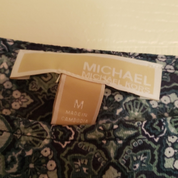 Michael kors blue geometric print top - Picture 5 of 7